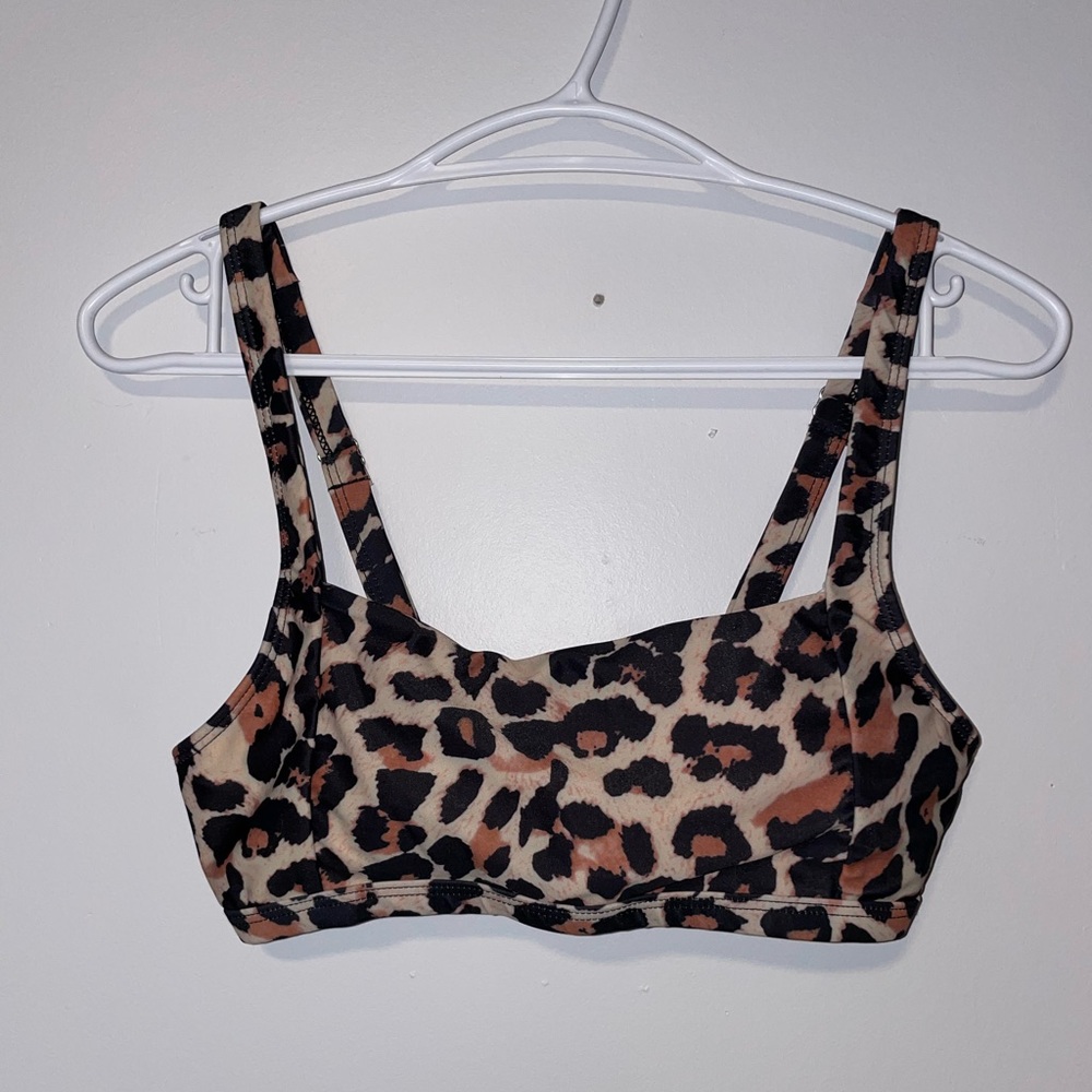 Beachsissi Leopard Print Bikini Top - Brown/Black